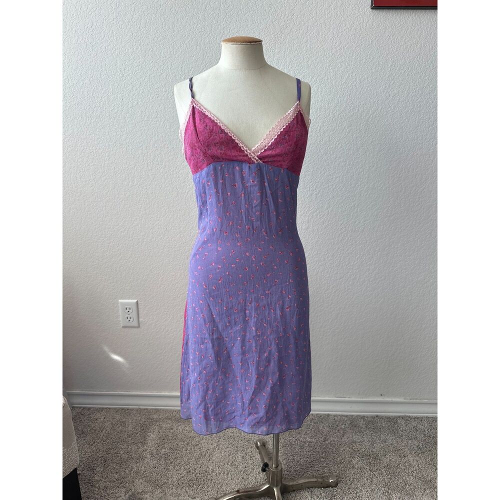 Aniye By Purple and Pink Floral Slip Dress